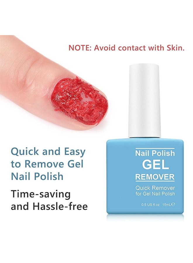 Nail Polish Gel Remover, Quick Remover for Gel Nail Polish, No Need for Foil, Quick & Easy Polish Remover In 3-5 Minutes, No Need Soaking Or Wrapping, Safe & Gentle with Cuticle Pusher & Scraper（Note: Nail File Color is Random） - Image 4